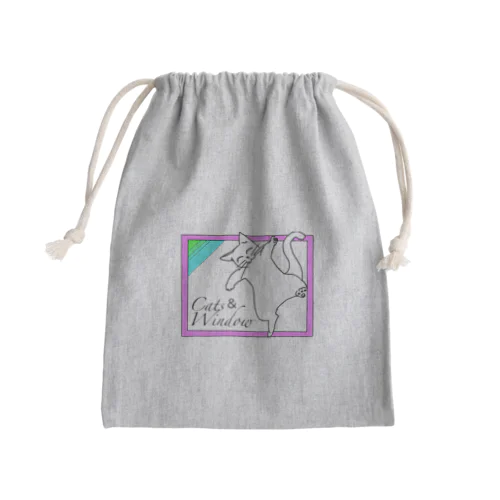 Cats ＆ Window Mini Drawstring Bag