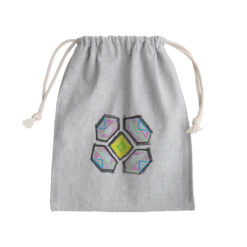 Heard Flower Mini Drawstring Bag