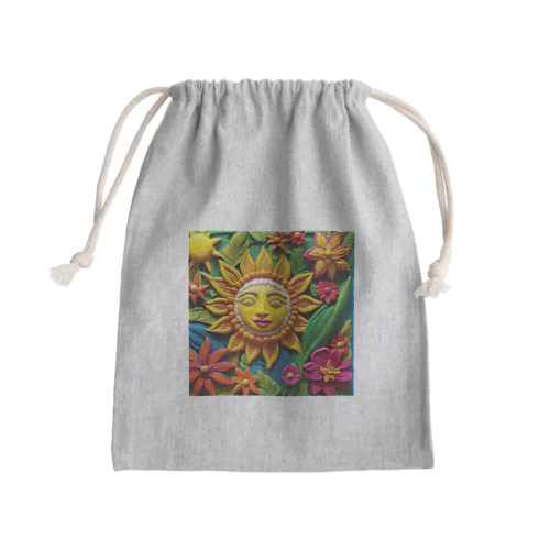 南国の太陽と花 Mini Drawstring Bag