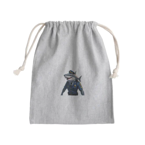 海の守護者：クールな警察鮫 Mini Drawstring Bag