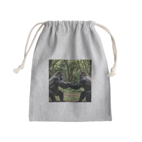 仲間意識満載のかわいいゴリラたち🦍  Mini Drawstring Bag