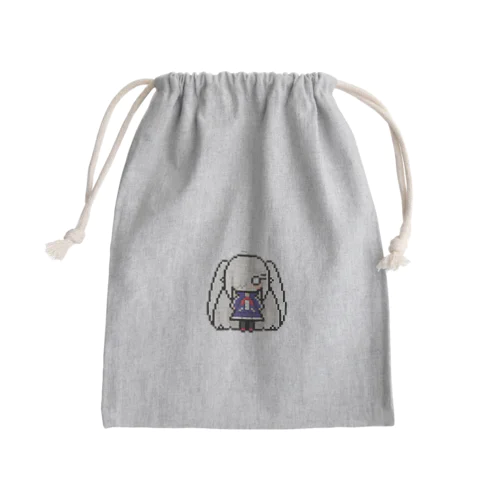 ドット絵の白髪ロング美少女 Mini Drawstring Bag