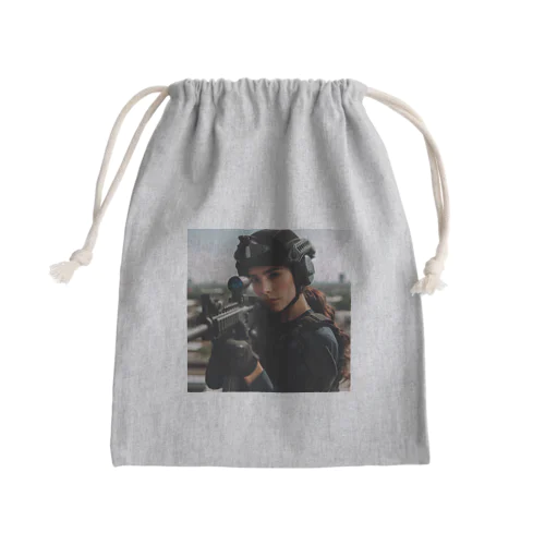 女性特殊部隊スナイパー Mini Drawstring Bag