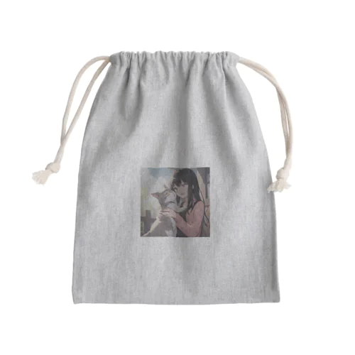 ネコとの出会い Mini Drawstring Bag