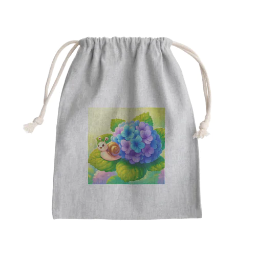 あじさいとカタツムリ　雨上がり Mini Drawstring Bag