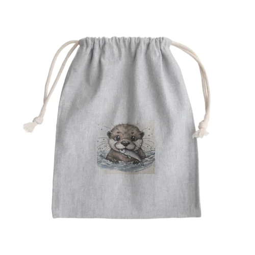 取ったど〜カワウソくん Mini Drawstring Bag