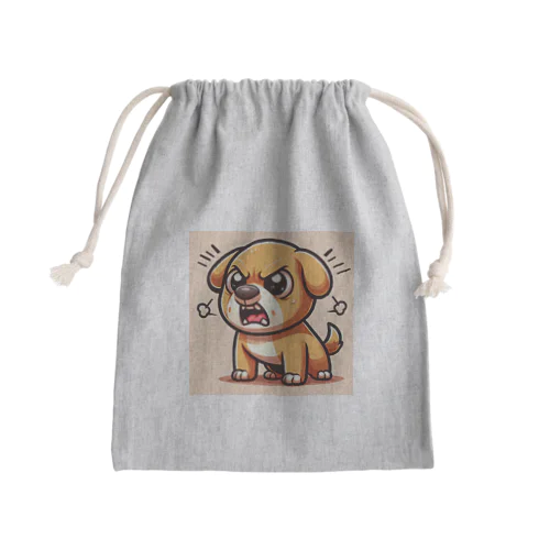 怒りん坊犬 Mini Drawstring Bag