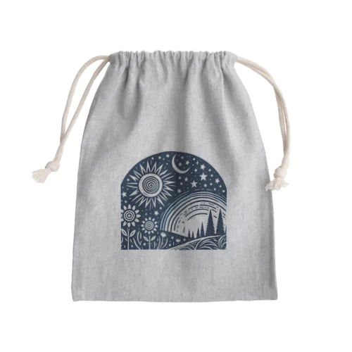 真夏の夜 Mini Drawstring Bag