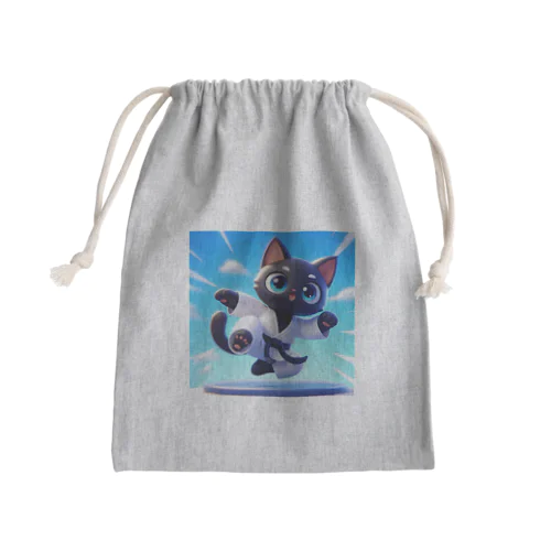 ハイキック空手家クロネコ君 Mini Drawstring Bag