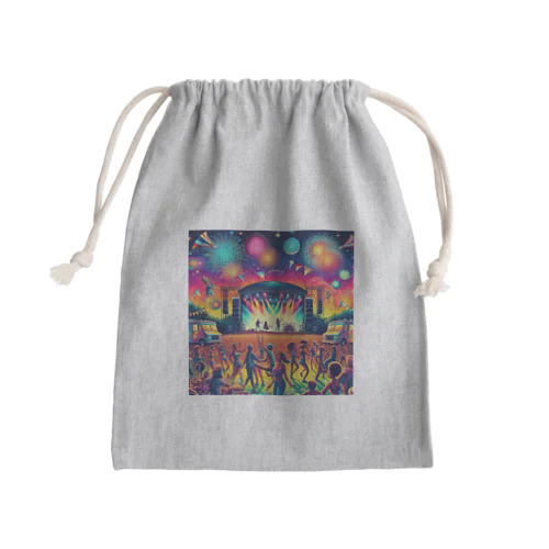 野外フェス Mini Drawstring Bag