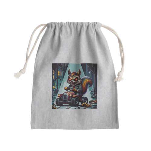 深夜のドライブ、リスゾンビ君 Mini Drawstring Bag