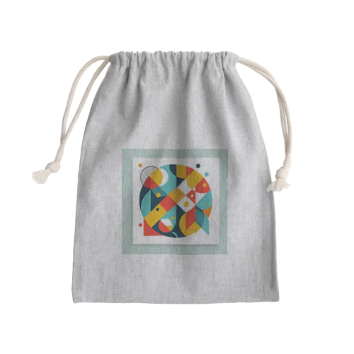 多角形と円の抽象画 Mini Drawstring Bag