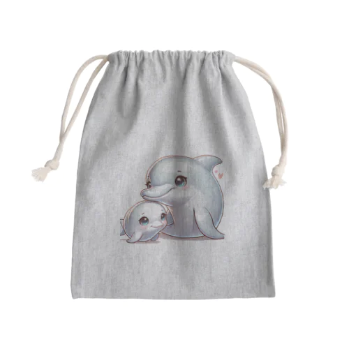 イルカの親子 Mini Drawstring Bag