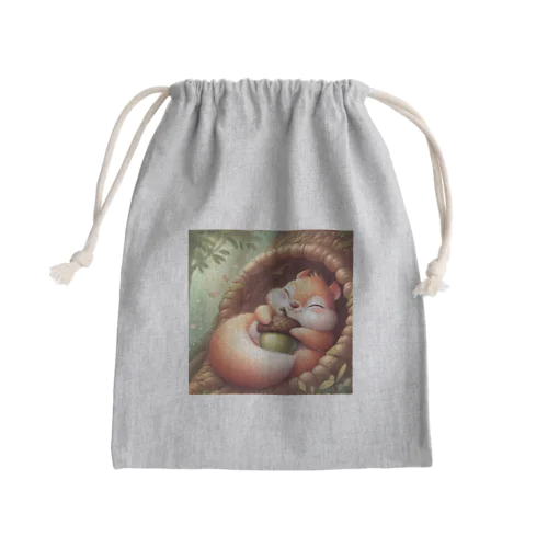 くつろぎリス Mini Drawstring Bag