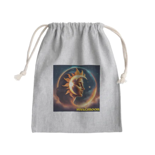 月と太陽 Mini Drawstring Bag