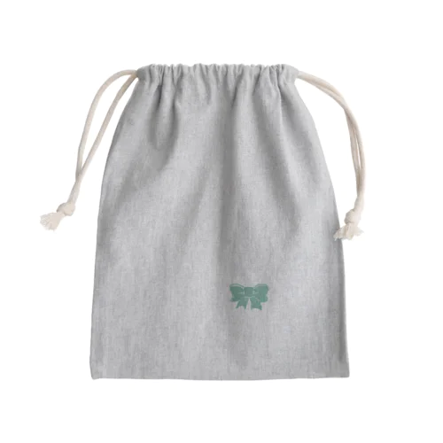 青竹色リボン Mini Drawstring Bag