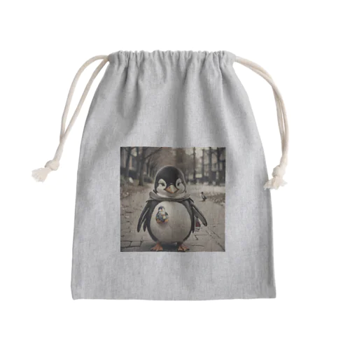 お出かけペンギン Mini Drawstring Bag