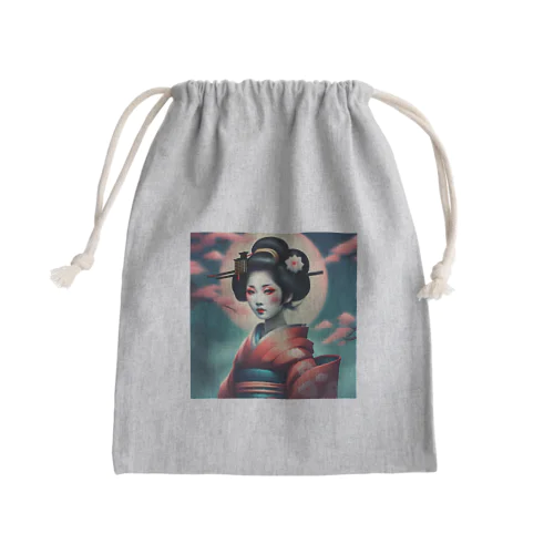 月夜の芸者(Geisya of moon night) Mini Drawstring Bag