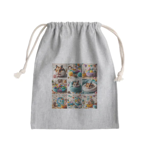 かわいいハムスターがいっぱい！色とりどりの可愛らしい写真集です Mini Drawstring Bag