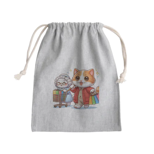 かわいい猫ちゃんと一緒にお買い物🐱💼  Mini Drawstring Bag