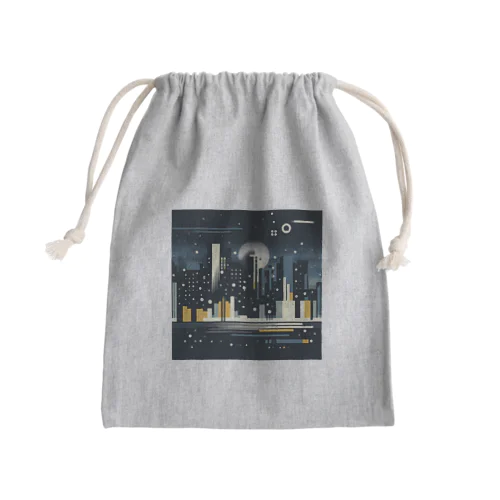 都会の夜景の抽象画 Mini Drawstring Bag