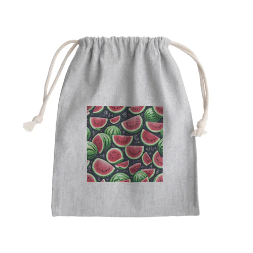 みずみずしいスイカ Mini Drawstring Bag