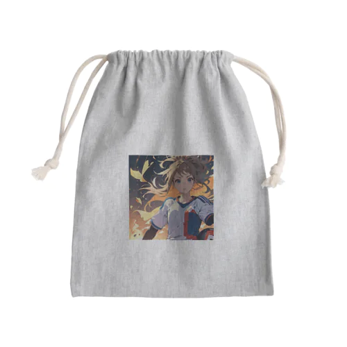 かわいい少女のサッカーイラスト Mini Drawstring Bag