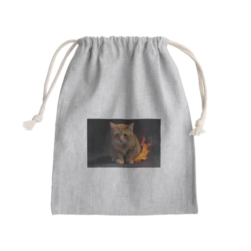 炎の守護者「炎タイプの猫」 Mini Drawstring Bag