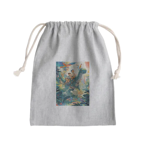 恐竜とジヤングル探検　なでしこ1478 Mini Drawstring Bag