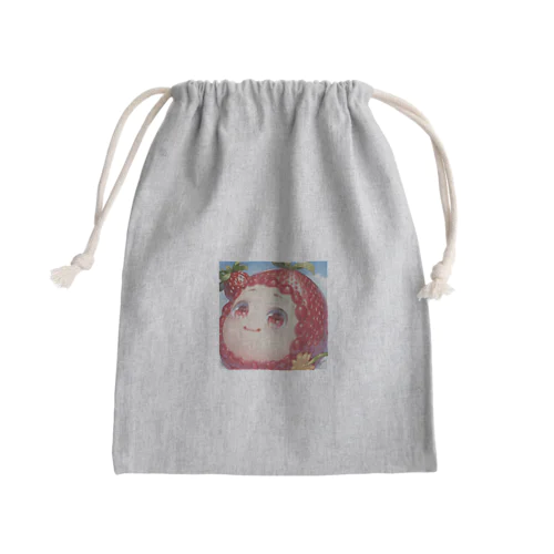 イチゴさん Mini Drawstring Bag