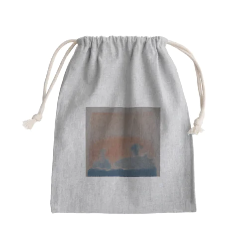 やさしいクジラの親子 Mini Drawstring Bag