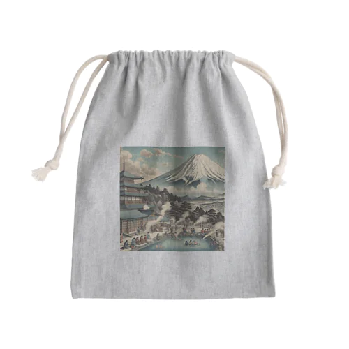 Japan Mt. Fuji Sento Bathhouse Beautiful scenery Mini Drawstring Bag