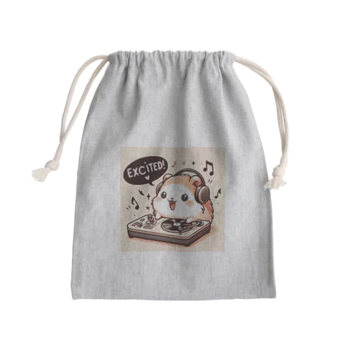 ハムスターがDJブースでスピン！ Mini Drawstring Bag