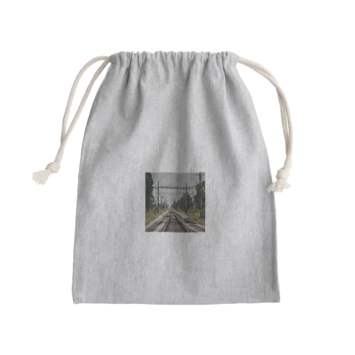 鉄道レールデザイン Mini Drawstring Bag