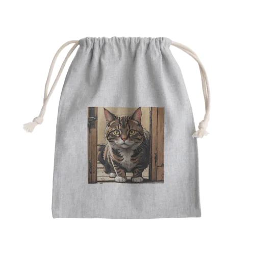 覗き猫ちゃん Mini Drawstring Bag