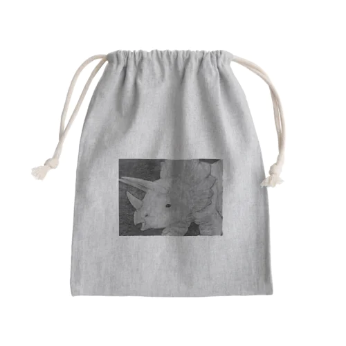 トリケラトプス　モノクロ Mini Drawstring Bag