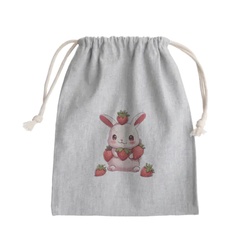 うさぎといちご Mini Drawstring Bag