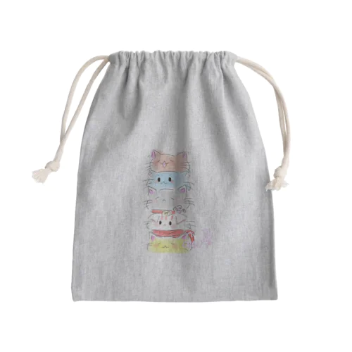 ネコ姉妹・兄弟のかわいいグッツ Mini Drawstring Bag