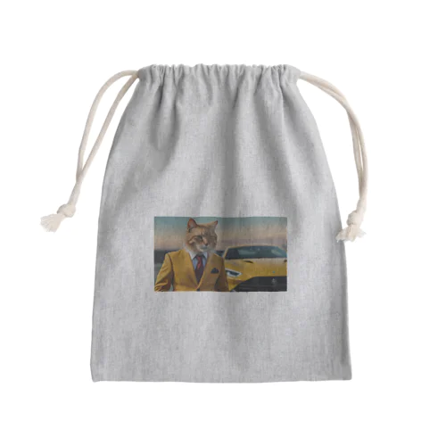 大富豪の猫 Mini Drawstring Bag