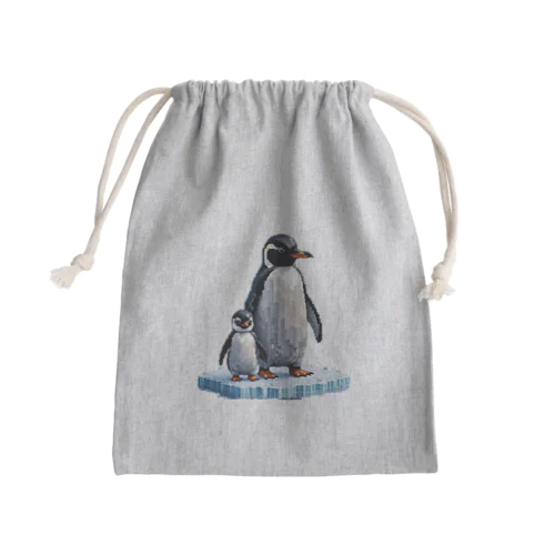 ペンギンの親子 Mini Drawstring Bag