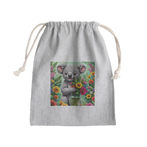 花に囲まれたコアラ Mini Drawstring Bag