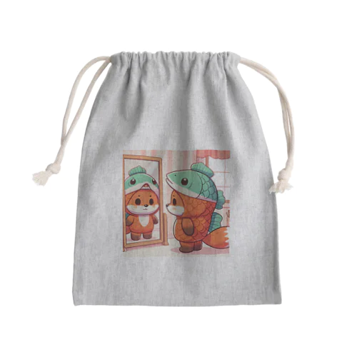 鮭コスプレのキツネ Mini Drawstring Bag