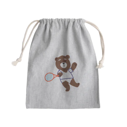テニスするクマ Mini Drawstring Bag