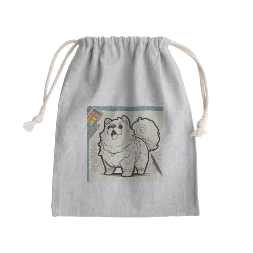 絵を描きたいワンチャン Mini Drawstring Bag