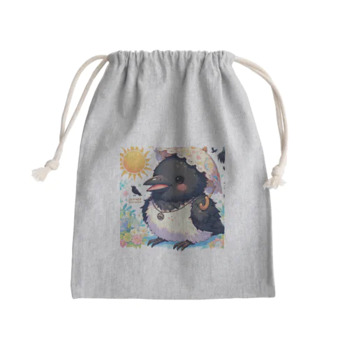 キュートカラス夏 Mini Drawstring Bag