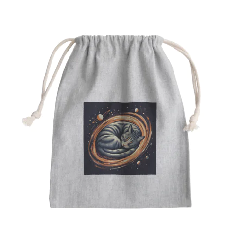 宇宙空間漂う「プック」 Mini Drawstring Bag