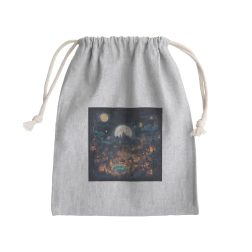 異世界風夜の町 Mini Drawstring Bag