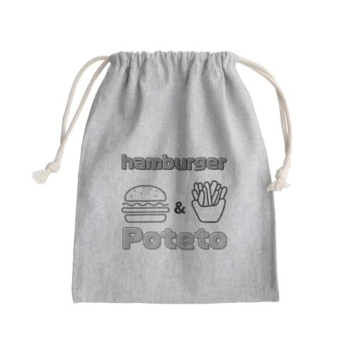 ハンバーガーとポテト Mini Drawstring Bag