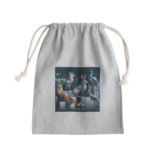 未来をイメージさせるアニマルたち🐾✨ Mini Drawstring Bag