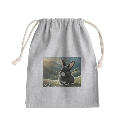 かわいい黒うさぎ Mini Drawstring Bag